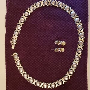 Sterling silver necklace and earrings set